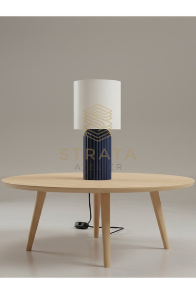 Strata Atelier Aelumir Dekoratif Masa ve Başucu Lambası Lacivert/Beyaz (LED A...