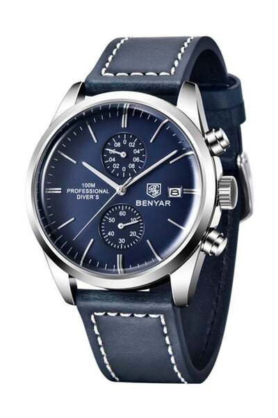 Benyar Men's Quartz Watches BY5187M Sports Chronograph Steel Wrist Watch for ...