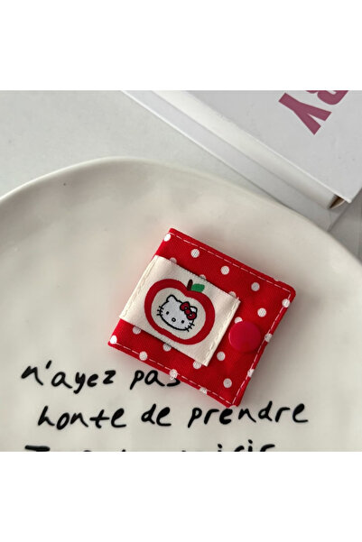 Choice Red Data Cable Storage Clip Handmade Sanrio Cute Kitty Fabric Earphone...
