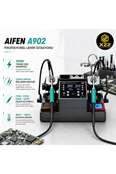 XZZ AIFEN A902 Çift Kanallı Profesyonel Akıllı Lehim İstasyonu