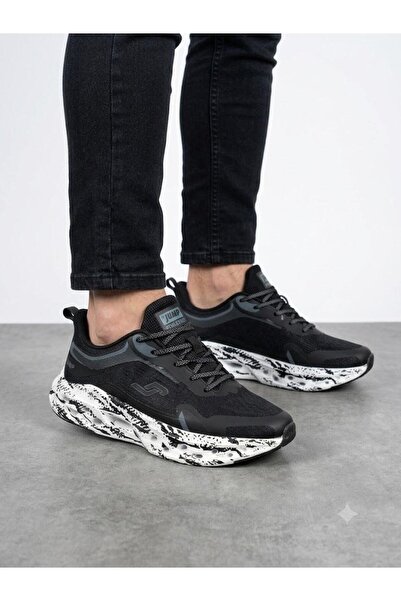 Lütfi Men's Black Orthopedic Sole Casual Sneaker Walking Shoes