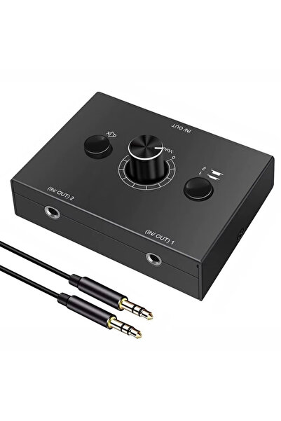 Alfais 6077 Ses Kulaklık Hoparlör 2 Port Aux Switch Çoklayıcı Çevirici 3.5mm ...