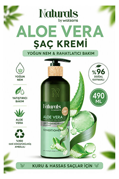 Naturals By Watsons مرطب مهدئ ومرطب مكثف: بلسم الألوفيرا 490 مل - لفروة الرأس...