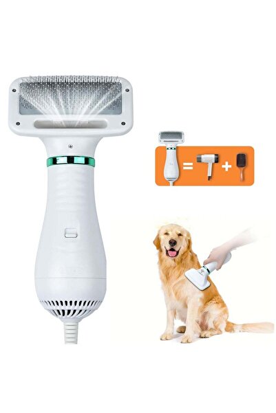 Generic Perie Electrică 2 în 1 pentru Animale - Uscare și Descurcare Blană