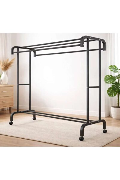 DealsReall Suport metalic pentru haine cu 2 rafturi, capacitate de 70 kg, des...