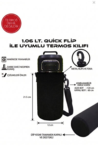 Safir Kamp Stanleye 1.06 QUİCK FLİP ile UYUMLU OMUZ ASKILI TERMOS KILIFI