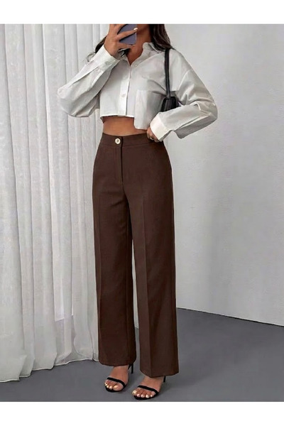 BORCKA TEKSTİL The Most Showy Fabric Pants of the Season, with a High-Waisted...