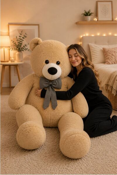 STORE24 دب فاخر من القطيفة بطول 180-190 سم مع ربطة عنق - دب هدية من إنتاج محل...
