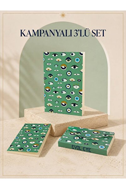 4nio Nazar Göz Desenli 3'lü Defter Seti