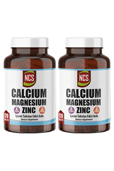 NCS Kalsiyum Magnezyum Zinc Vitamin D & K 120 Tablet 2 Adet