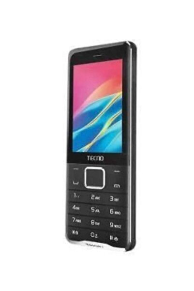 TECNO هاتف محمول T485 بشريحتين، شاشة 2.8 بوصة، راديو FM، مصباح يدوي - أسود
