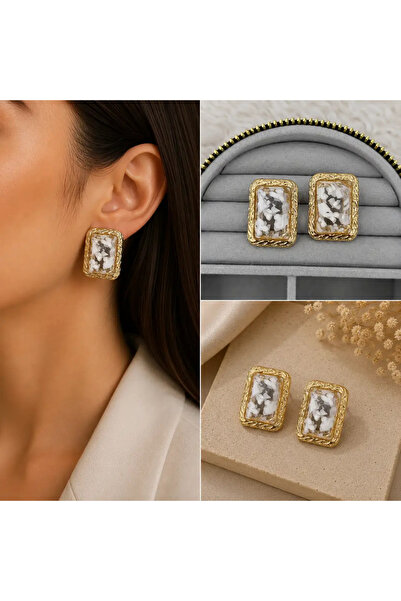 Bozhi Flower Earrings Steel Business Woman Style