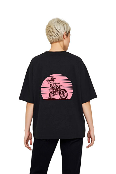 PayBuy Γυναικείο μπλουζάκι Oversize Motocross Pilot με στάμπα και κοντό μανίκ...