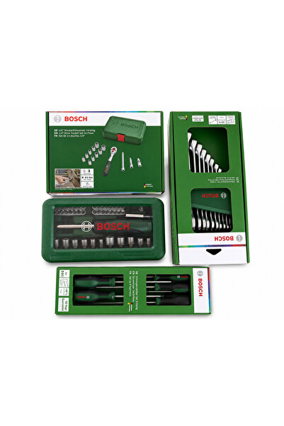 Bosch طقم مفكات 14 قطعة - 1600a02by + طقم مفاتيح ربط مدمجة 6-19 + طقم مفكات ب...