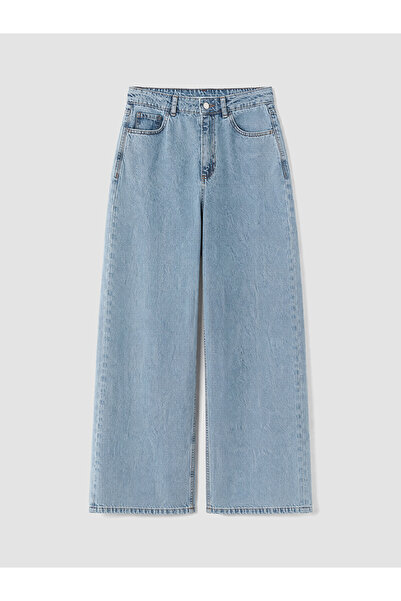 LC Waikiki Blue Baggy Fit Women's Jean Trousers