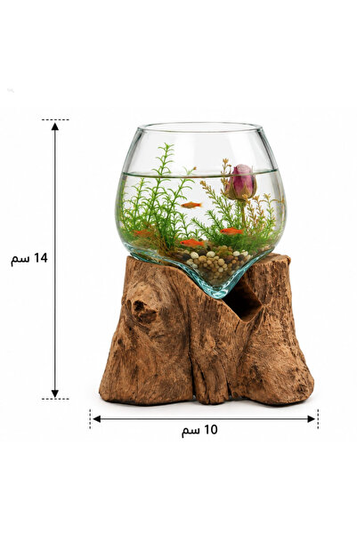 Generic Glass Art Flower Vase with Wood Base for Roses, Plants and Home Decor...