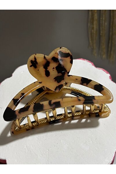 MODA Maisonlune Leopard Patterned Heart Figured Acetate Hair Clip