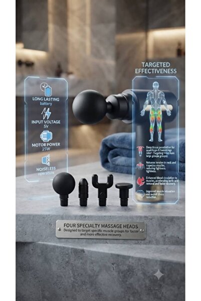 RUAY Manual Muscle Massage Device in Black Design with Gold Accents