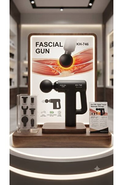 FASCIAL GUN جهاز تدليك العضلات KH-746 يأتي بلون أسود وتصميم مريح لليد