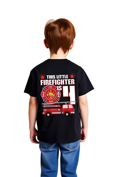 PayBuy تي شيرت مطبوع عليه Little Fireman Age 11 للأطفال