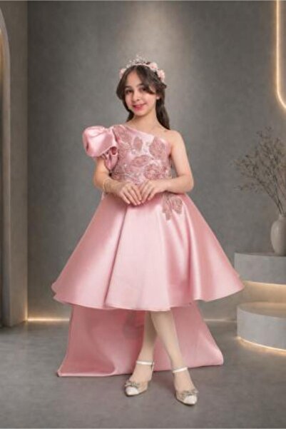 arushi New arrival Razan Mikado pink one-shoulder dress .. Girls' dress