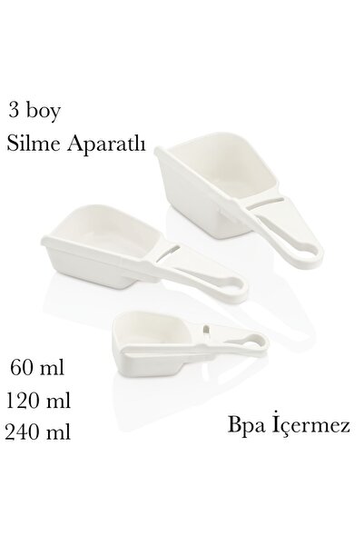 Mons Measuring Scoop with Wiping Apparatus, 3 Sizes, Bpa-Free, Flour, Sugar, ...