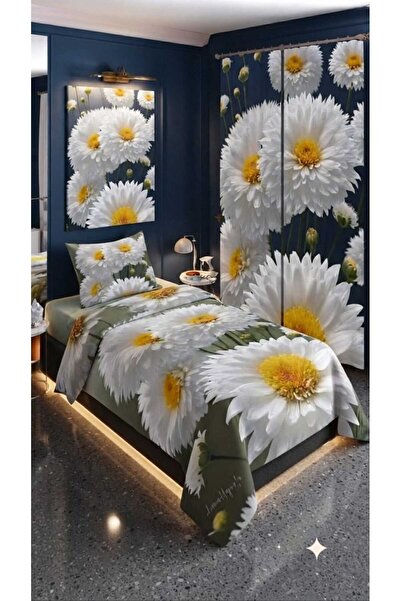 Elmas Dizayn 280*240 Cm. Special Design Single Bedding Set with Background Cu...