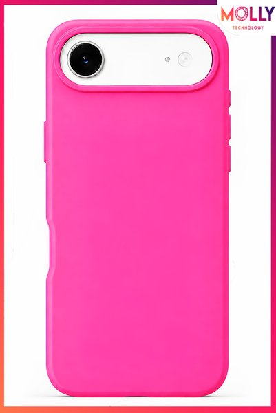 Molly Neon Pink Liquid Inside Velvet Matte Silicone Case for iPhone 17 Air
