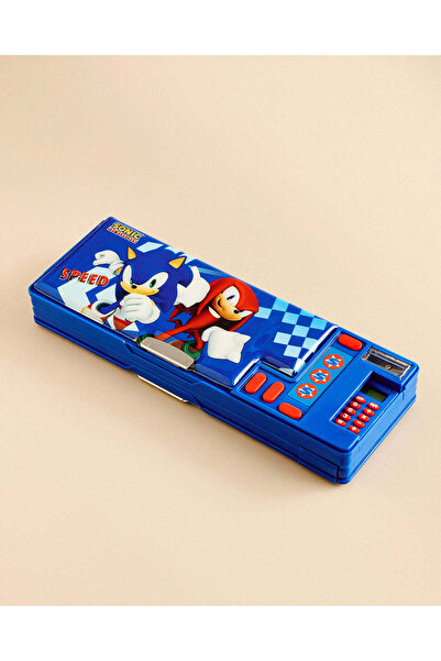 REDTAG Boys Blue Sonic Pencil Case with Calculator