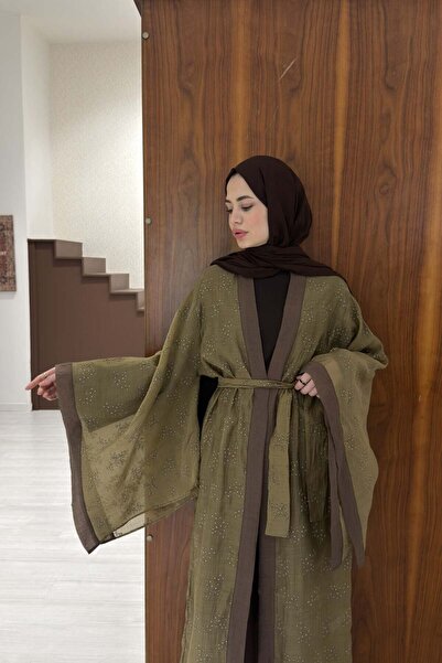 Faya Boutique Khaki Green Florist Kimono