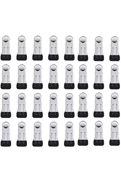 STARSTAR 32-piece pack of stainless steel clothes clips in black