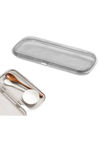 STARSTAR Stainless steel mesh drain basket with lid, silver