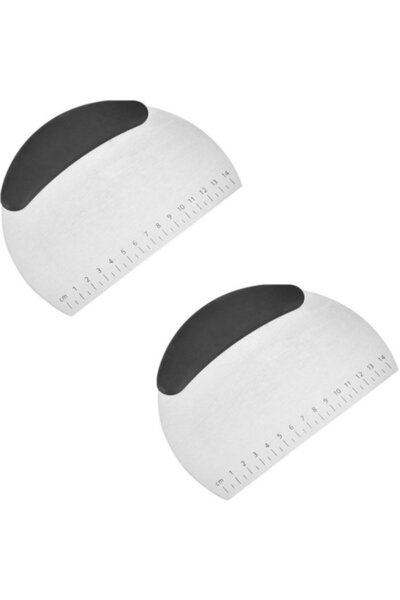 STARSTAR 2-piece dough cutter set, stainless steel serrations, black.