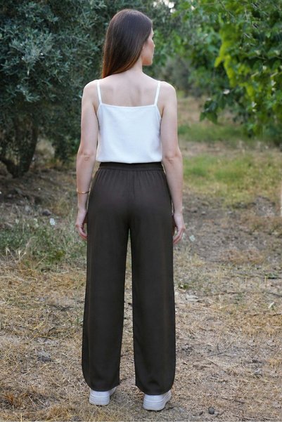 Defne&Apollon İpekçilik Relaxed Fit Wide Leg Pants - Vegetable Fiber
