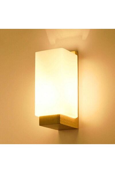 STARSTAR Wooden minimalist glass wall lamp for bedroom/living.