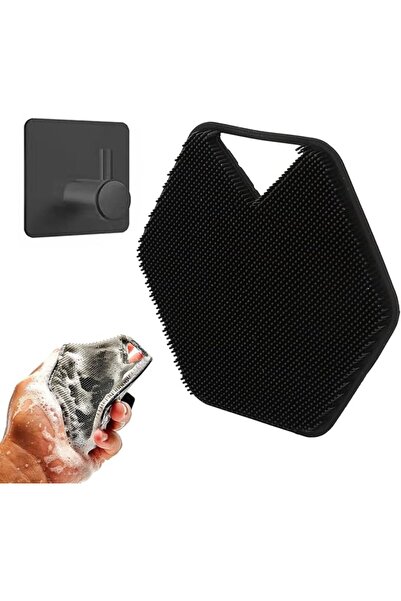 ToolHouse Silicone Body Scrubber with Storage Hook, 2 in 1 Bath and Shampoo B...