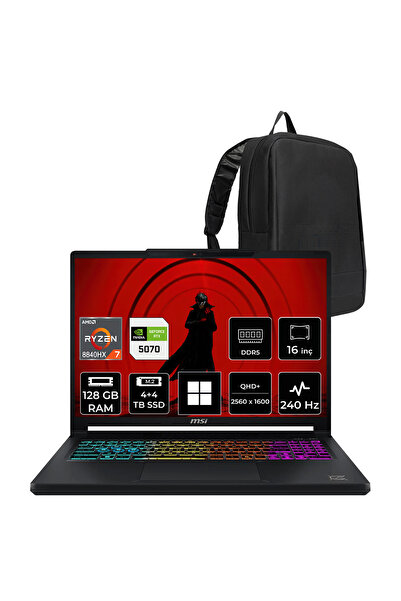 MSI Crosshair A16 HX AMD Ryzen 7 8840HX RTX 5070 12GB 115W 128GB RAM 4TB + 4T...