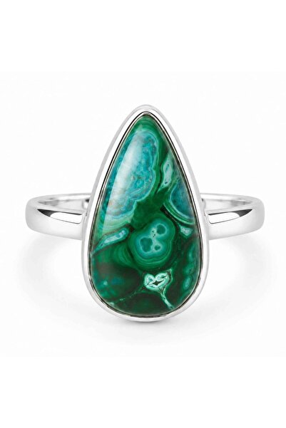 craftmystic Δαχτυλίδι Ασημένιο 925 με Δάκρυ Λαχανίτη και Κρισοκόλα – Ισορροπί...