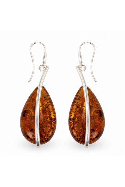 craftmystic Cercei Argint 925 cu Chihlimbar Lacrima - Energie Calda si Elegan...
