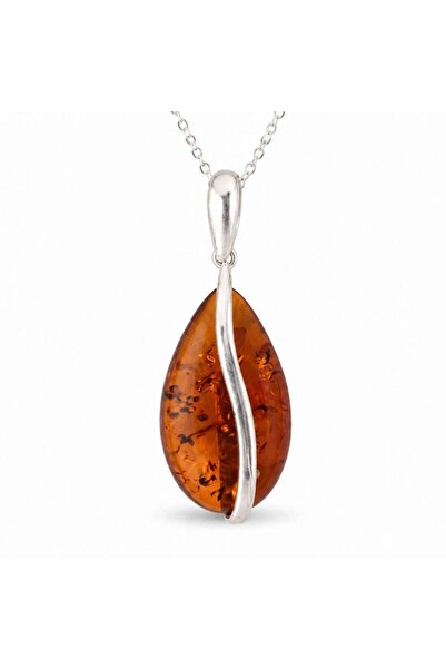 craftmystic 925 silver necklace with amber teardrop – protection, warmth and ...