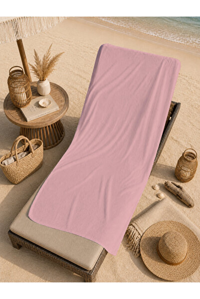 Evmila Minimal Plain Pastel Pink Single Color Patterned 70X150 Beach Towel - ...