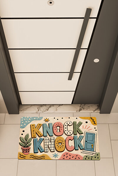Dormot Deas Home, Digital Printing, Knock Knock Colorful Retro Bohemian Theme...