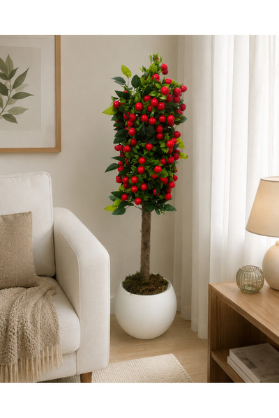 Cennet Home Royal Berry Premium 110 cm Doğal Görünümlü Yapay Kiraz Meyve Ağacı