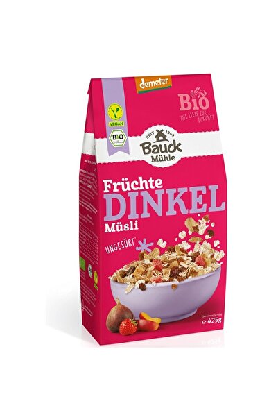 Bauckhof Muesli cu spelt și fructe organice neîndulcite, 425g