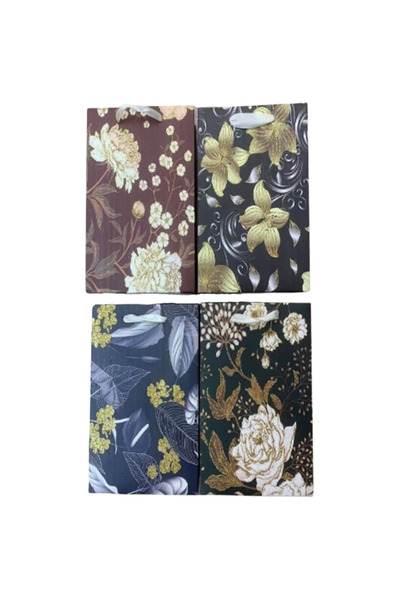 OEM Taška, matná kartonová krabice 210G, design s bílými květinami, 26x32x10 ...