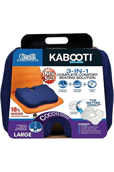 CONTOUR Products Kabooti Coccyx Foam Seat Cushion, Navy, Large