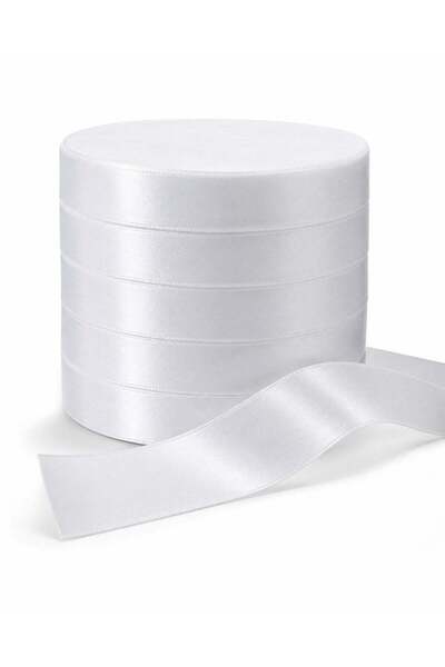 Generic Set Of 5 White Satin Ribbon Roll – Premium Decorative Ribbon for Gift...