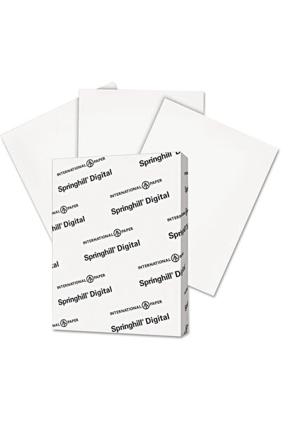 Springhill ورق كاردستوك أبيض مقاس 8.5 × 11 بوصة، 90 رطل، 163 جرام لكل متر مرب...