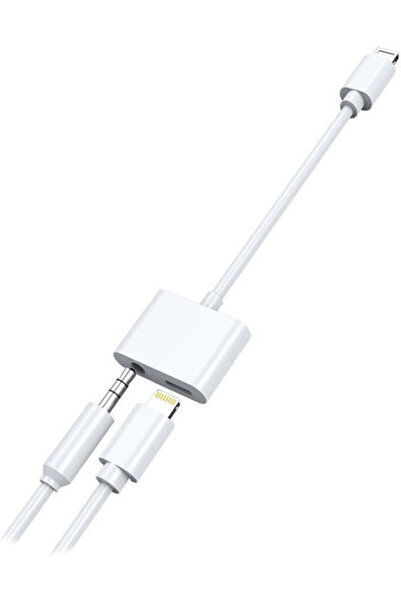 2go Μετατροπέας Lightning αρσενικό σε 3.5mm / Lightning 2x θηλυκό Λευκό 1 τεμ...