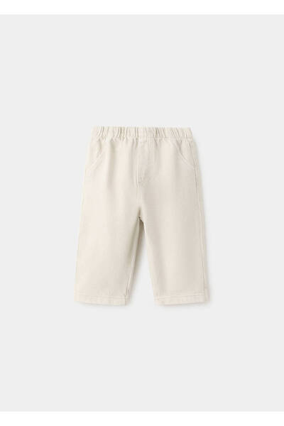 MANGO Baby %100 pamuklu düz kesim pantolon